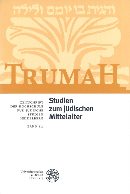 Trumah / Studien zum j&uuml;dischen Mittelalter