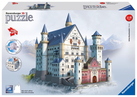 Ravensburger 3D Puzzle 12573 - Schloss Neuschwanstein - 216 Teile - F&uuml;r alle M&auml;rchenschloss Fans ab 10 Jahren