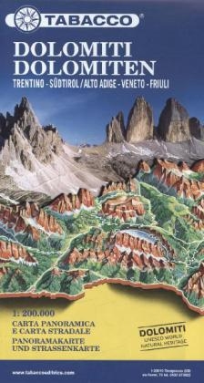 Dolomites Road Map & Panoramic Map