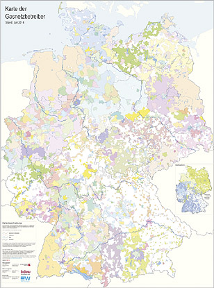 Karte der Gasnetzbetreiber 2014
