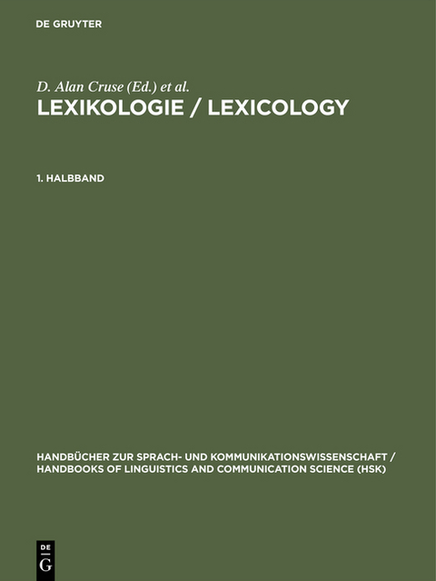Lexikologie / Lexicology. 1. Halbband - 