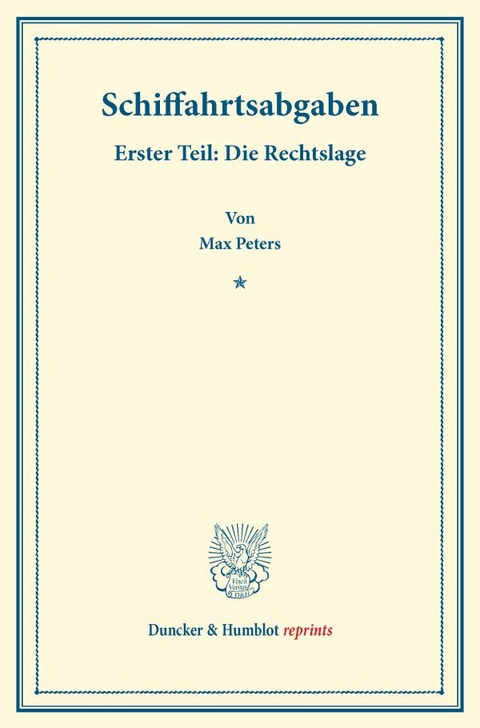 Schiffahrtsabgaben. - Max Peters