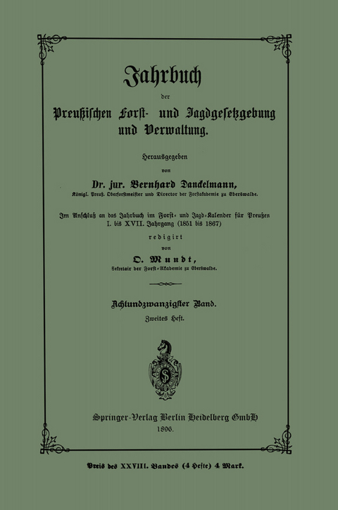 Jahrbuch der Preutzischen Forst- und Jagdgesetzgebung und Verwaltung - 