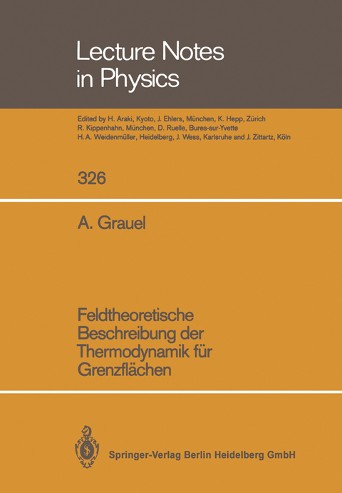 Feldtheoretische Beschreibung der Thermodynamik f&uuml;r Grenzfl&auml;chen - Adolf Grauel