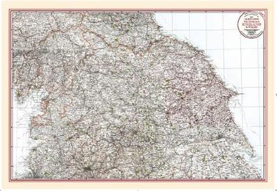 Lancashire and Yorkshire - Coloured Victorian Map 1897