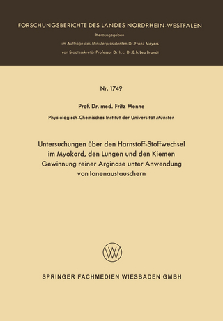 Untersuchungen über den Harnstoff-Stoffwechsel im Myokard, den Lungen und den Kiemen Gewinnung reiner Arginase unter Anwendung von Ionenaustauschern