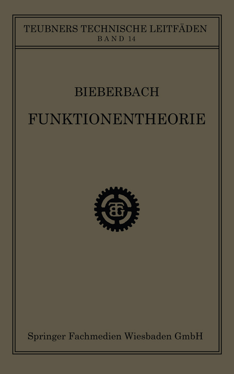 Funktionentheorie - Dr. Ludwig Bieberbach