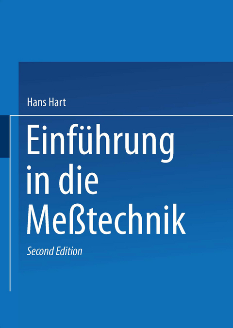 Einf&uuml;hrung in die Me&szlig;technik - Hart Hans