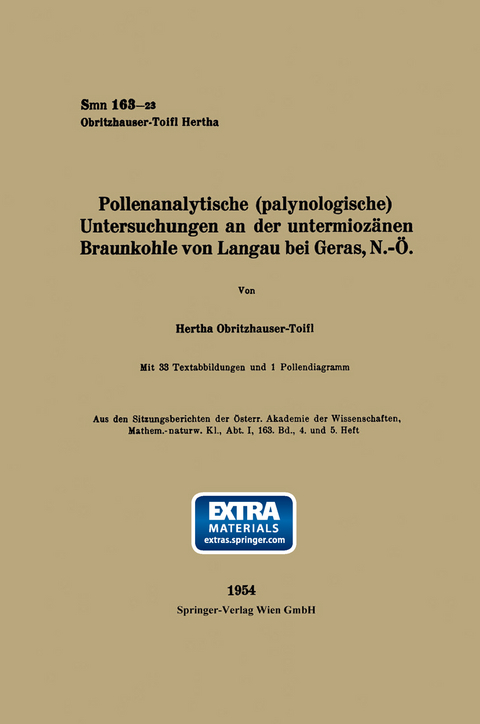 Pollenanalytische (palynologische) Untersuchungen an der untermioz&auml;nen Braunkohle von Landau bei Geras, N.-&Ouml; - Hertha Obritzhauser-Toifl