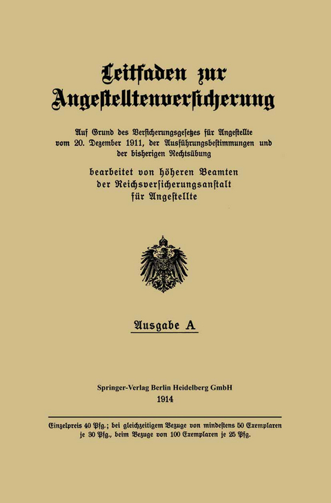 Leitfaden zur Angestelltenversicherung -  Beamten der Reichsversicherungsanstalt f&uuml;r Angestellte