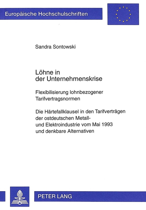 L&ouml;hne in der Unternehmenskrise - Sandra Sontowski