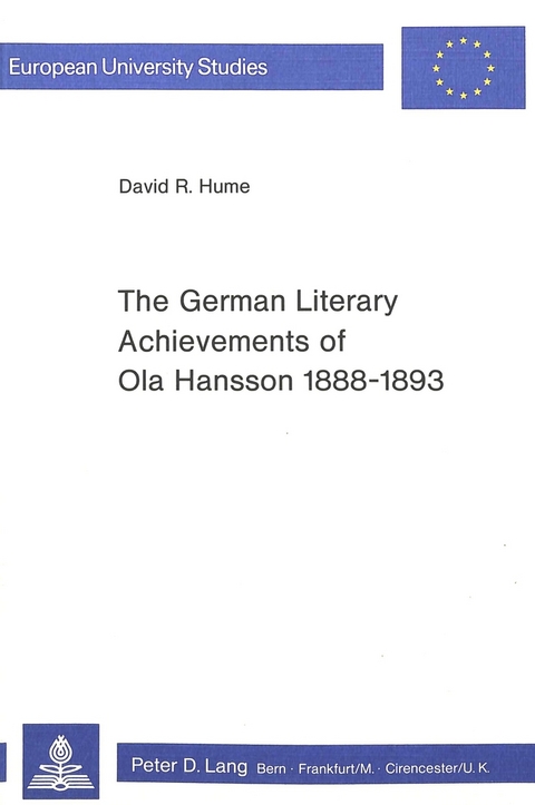 The German Literary Achievements of Ola Hansson 1888-1893 - David R. Hume