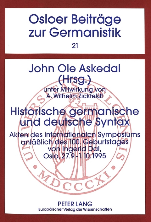 Historische germanische und deutsche Syntax - 