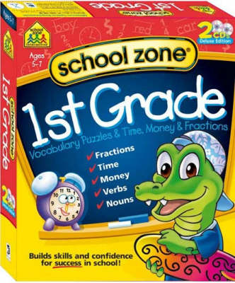 First Grade Vocabulary Puzzles and Time, Money and Fractions
