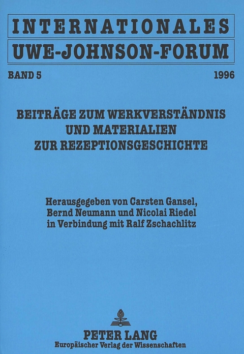 Internationales Uwe-Johnson-Forum. Band 5 (1996) - 