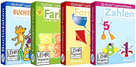 IQKids&reg; Fit f&uuml;r den Schulstart - 4 CD-ROMs - Windows 10 / 8 / 7 / Vista / XP - Dieter Ballin, Doris Myrenne-Ballin