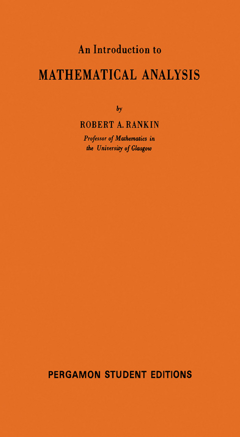 Introduction to Mathematical Analysis -  Robert A. Rankin