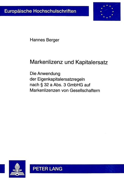 Markenlizenz und Kapitalersatz - Hannes Berger