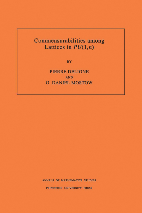 Commensurabilities among Lattices in PU (1,n) - Pierre R. Deligne, George Daniel Mostow