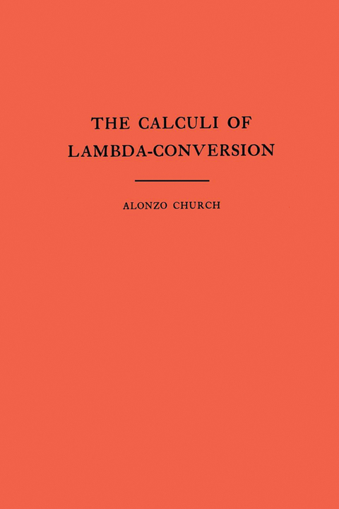 The Calculi of Lambda-Conversion - Alonzo Church