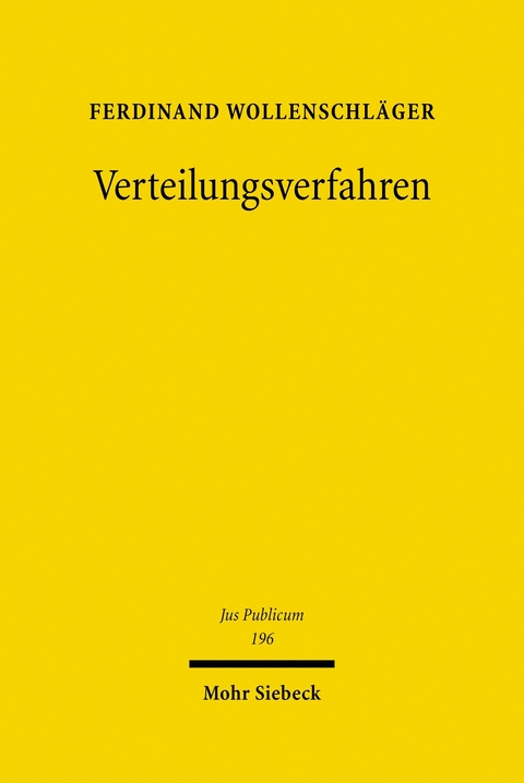 Verteilungsverfahren -  Ferdinand Wollenschl&auml;ger