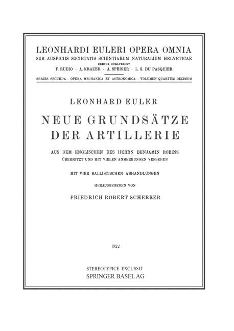 Neue Grundsätze der Artillerie - Leonhard Euler