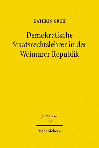 Demokratische Staatsrechtslehrer in der Weimarer Republik