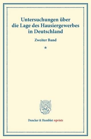 Untersuchungen über die Lage des Hausiergewerbes in Deutschland.