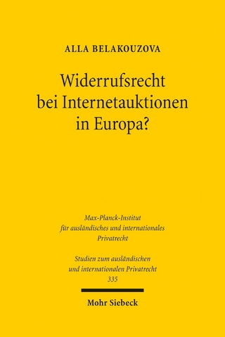 Widerrufsrecht bei Internetauktionen in Europa?