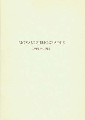 Mozart-Bibliographie / Mozart-Bibliographie