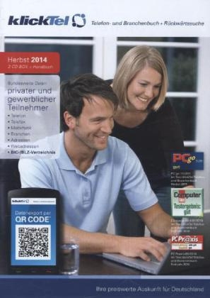 klickTel Telefon- und Branchenbuch inkl. R&uuml;ckw&auml;rtssuche Herbst 2014, 2 CD-ROMs