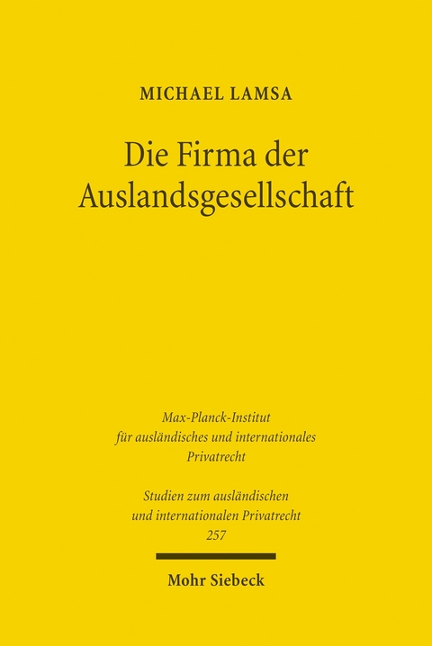 Die Firma der Auslandsgesellschaft -  Michael Lamsa