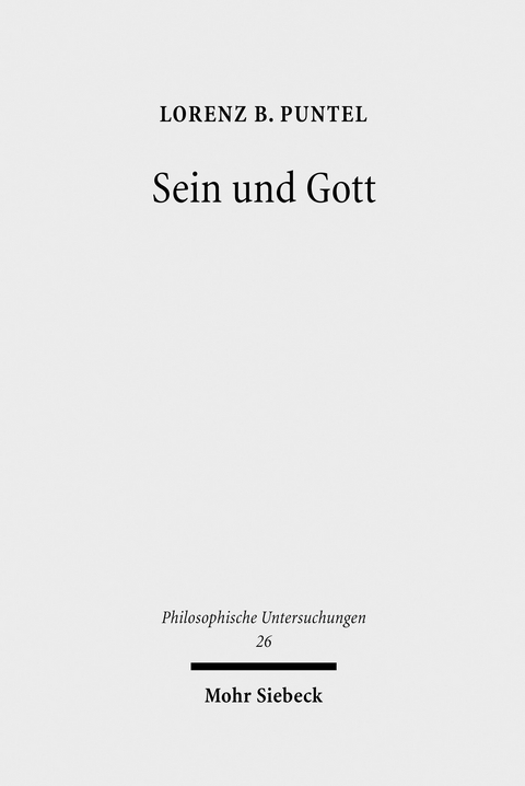 Sein und Gott -  Lorenz B. Puntel
