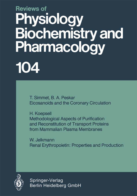 Reviews of Physiology, Biochemistry and Pharmacology