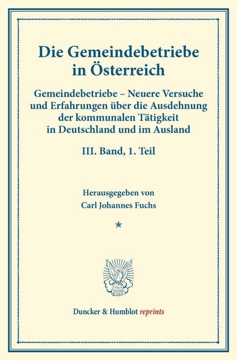 Die Gemeindebetriebe in &Ouml;sterreich. - 