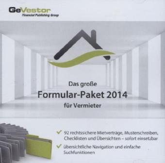Das gro&szlig;e Formular-Paket 2014 f&uuml;r Vermieter - 