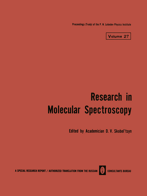 Research in Molecular Spectroscopy / Issledovaniya Po Molekulyarnoi Spektroskopii / Иccледоbahия Пo Молекyлярhoй Спекtроскопии - 