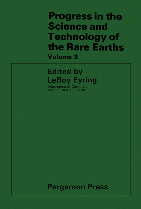 Progress in the Science and Technology of the Rare Earths - 
