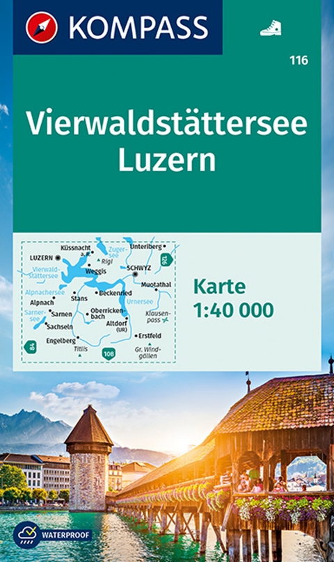 KOMPASS Wanderkarte 116 Vierwaldst&auml;tter See, Luzern 1:40.000