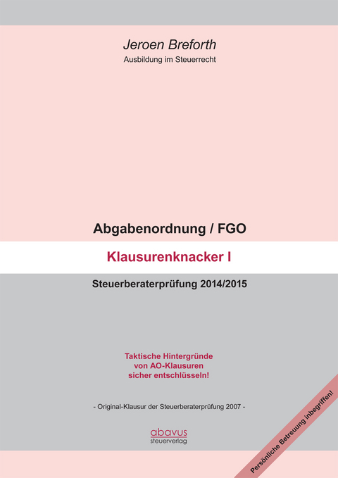 Abgabenordnung / FGO - Jeroen Breforth