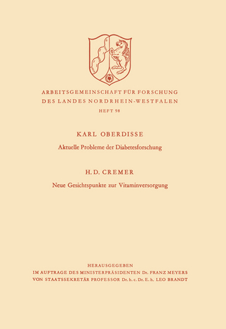 Aktuelle Probleme der Diabetesforschung. Neue Gesichtspunkte zur Vitaminversorgung