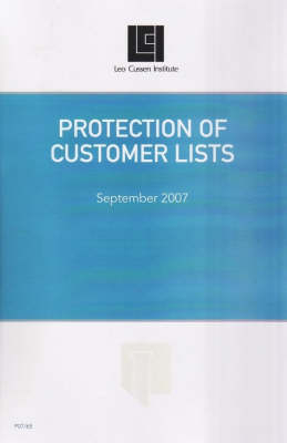 Protection of Customer Lists and Confidential Information - Robert Dean, Timothy Ginnane
