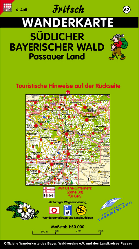 S&uuml;dlicher Bayerischer Wald Passauer Land - Fritsch Landkartenverlag