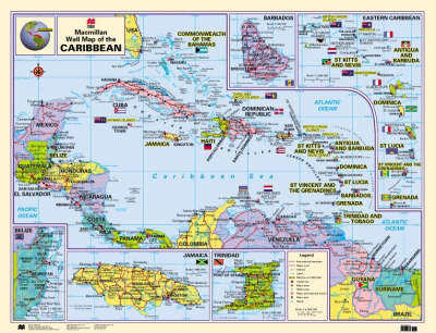Caribbean Wall Map Paper Edition