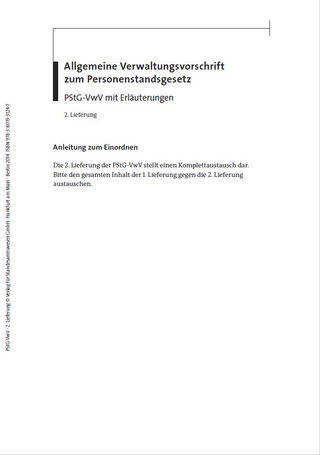 Allgemeine Verwaltungsvorschrift zum Personenstandsgesetz