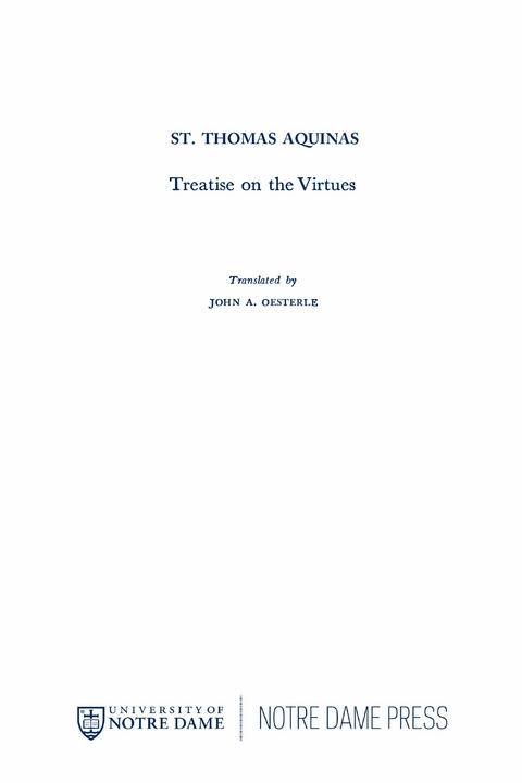 Treatise on the Virtues - Thomas Aquinas