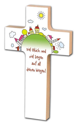 Holzkreuz »Viel Glück und viel Segen«