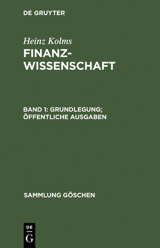 Grundlegung. Öffentliche Ausgaben