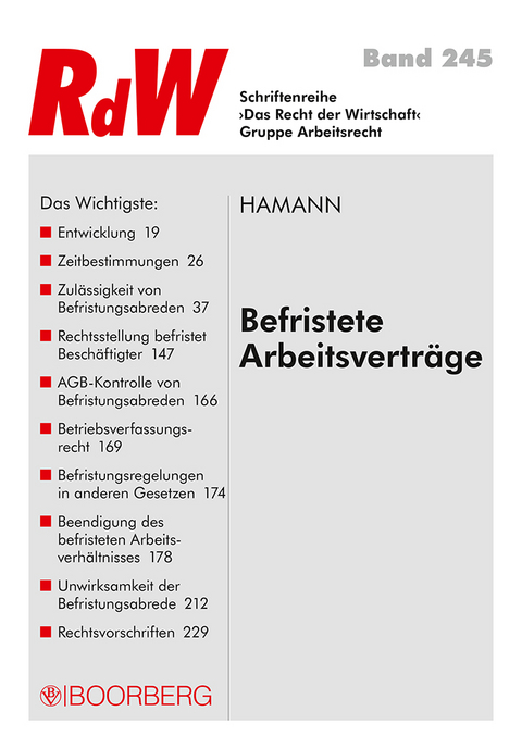 Befristete Arbeitsvertr&auml;ge - Wolfgang Hamann