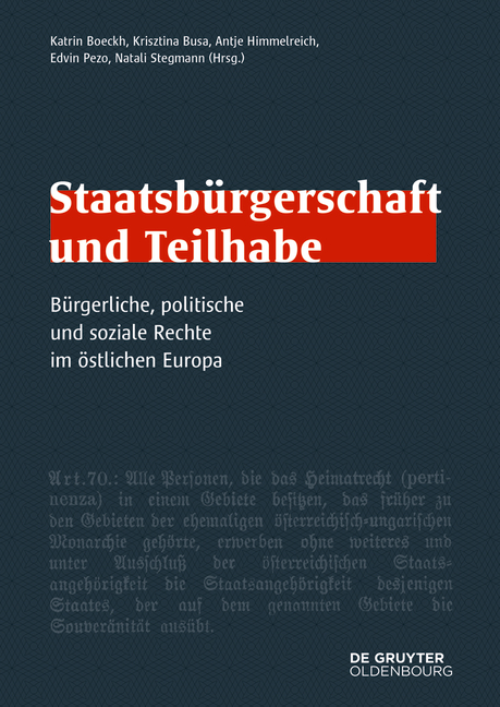 Staatsb&uuml;rgerschaft und Teilhabe - 